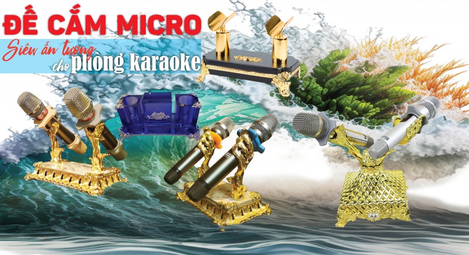 Đế cắm micro siêu ấn tượng cho phòng karaoke