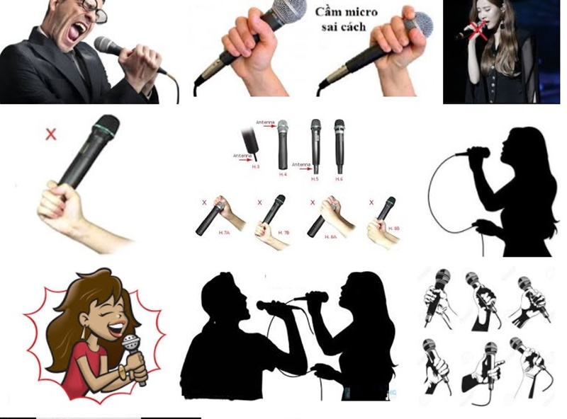Cầm micro đúng cách khắc phục nguyên nhân karaoke bị hú
